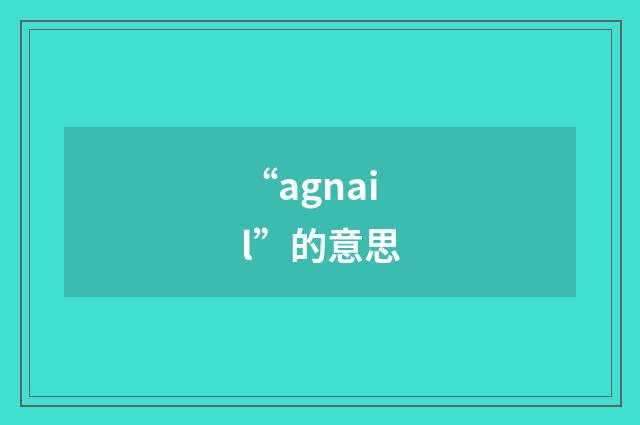 “agnail”的意思
