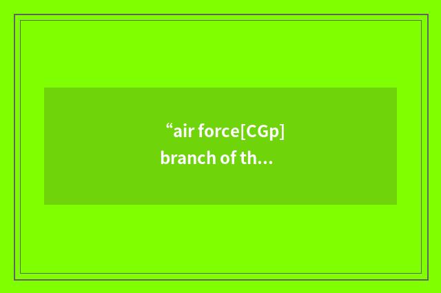 “air force[CGp] branch of the armed forces that use”的意思
