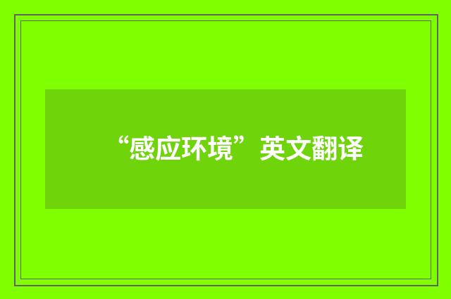 “感应环境”英文翻译