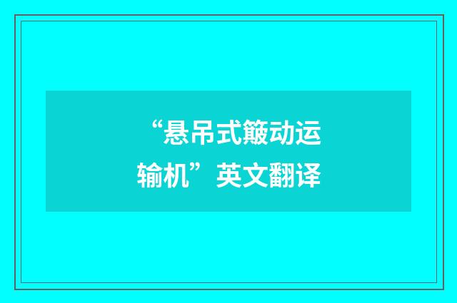 “悬吊式簸动运输机”英文翻译