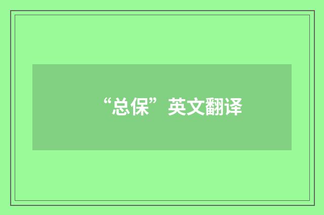 “总保”英文翻译