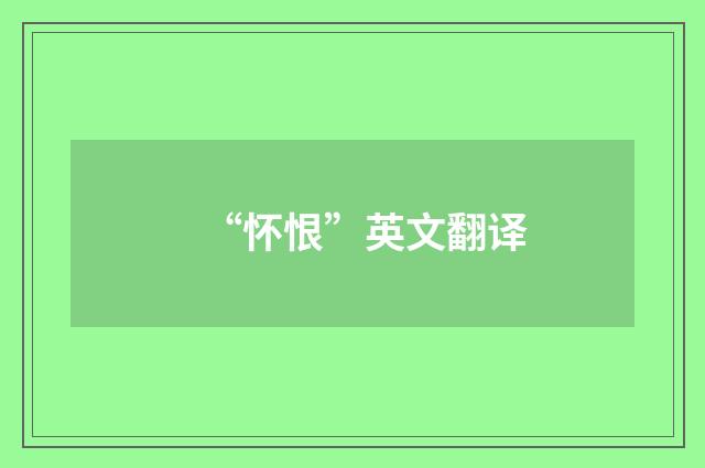 “怀恨”英文翻译
