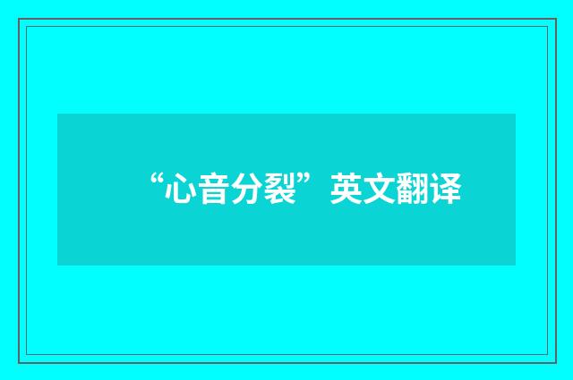 “心音分裂”英文翻译