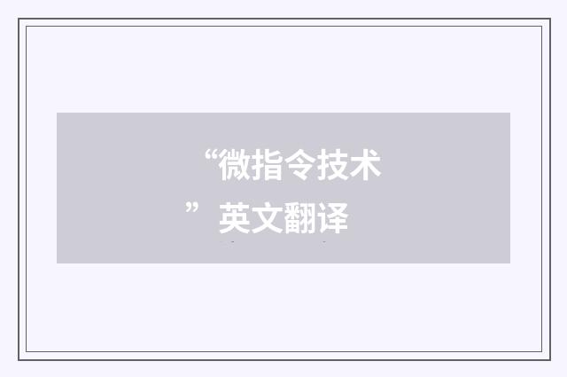 “微指令技术”英文翻译