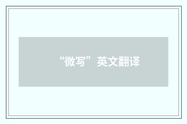 “微写”英文翻译