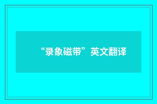 “录象磁带”英文翻译