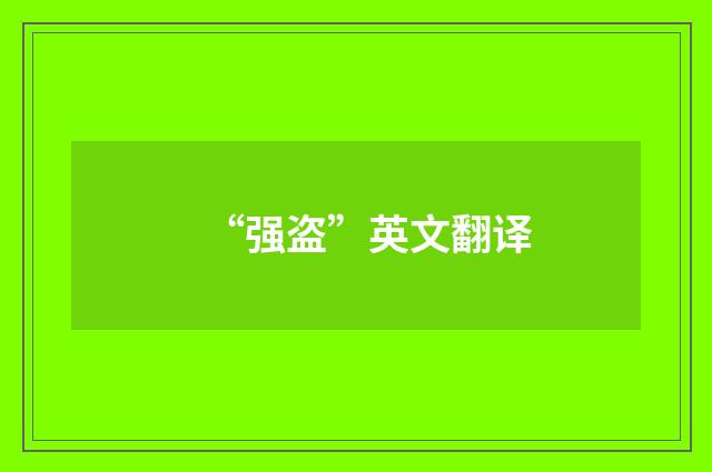 “强盗”英文翻译