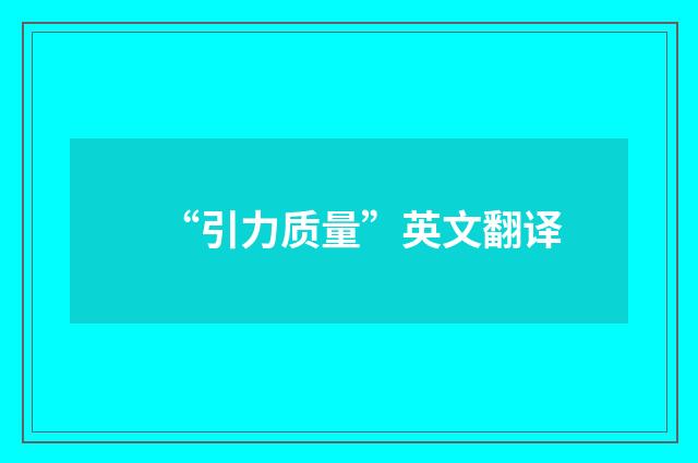 “引力质量”英文翻译