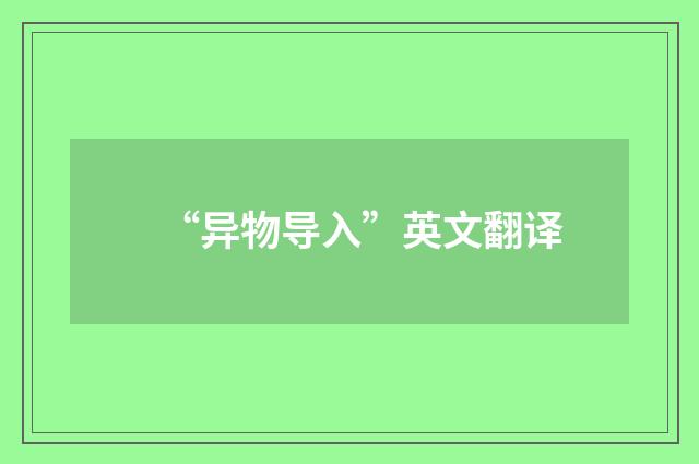 “异物导入”英文翻译