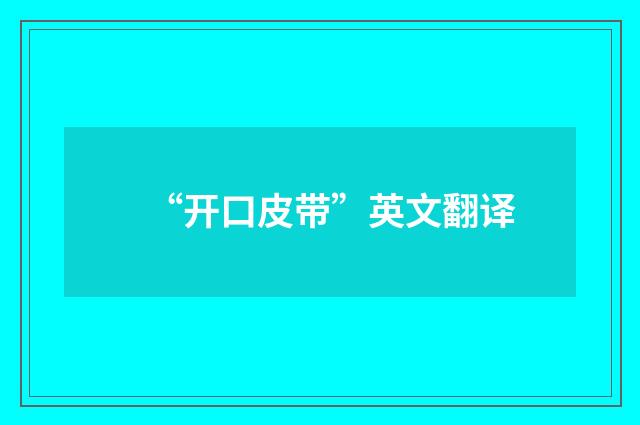 “开口皮带”英文翻译