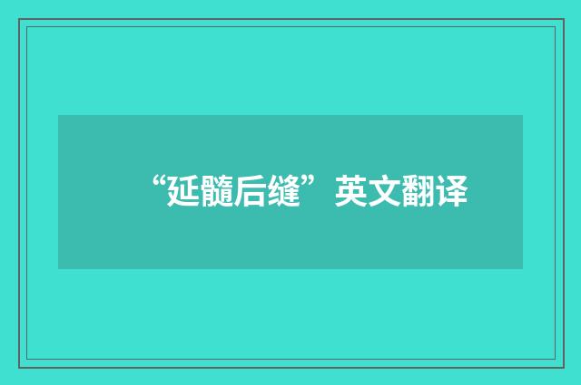 “延髓后缝”英文翻译