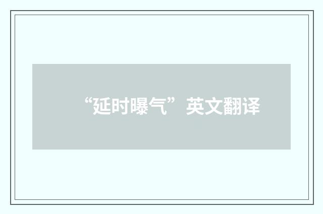 “延时曝气”英文翻译