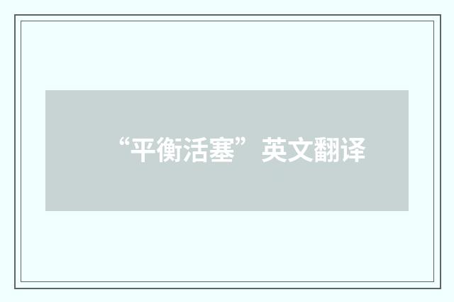 “平衡活塞”英文翻译