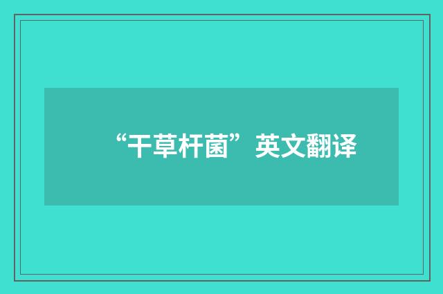 “干草杆菌”英文翻译