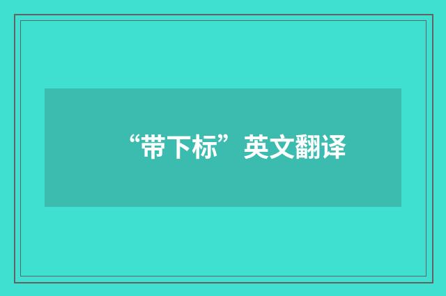 “带下标”英文翻译
