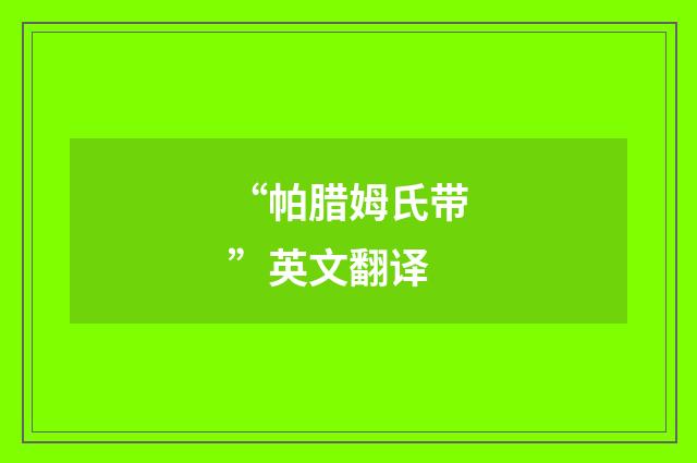 “帕腊姆氏带”英文翻译