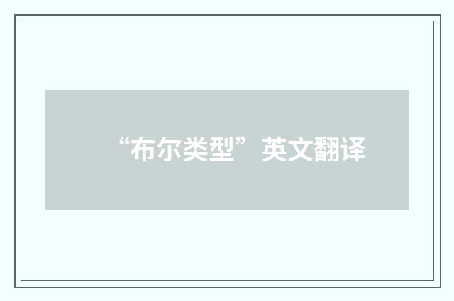 “布尔类型”英文翻译