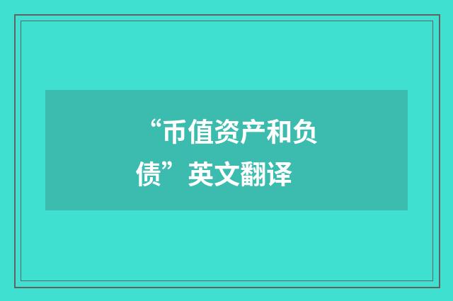 “币值资产和负债”英文翻译