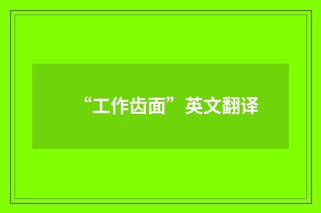 “工作齿面”英文翻译