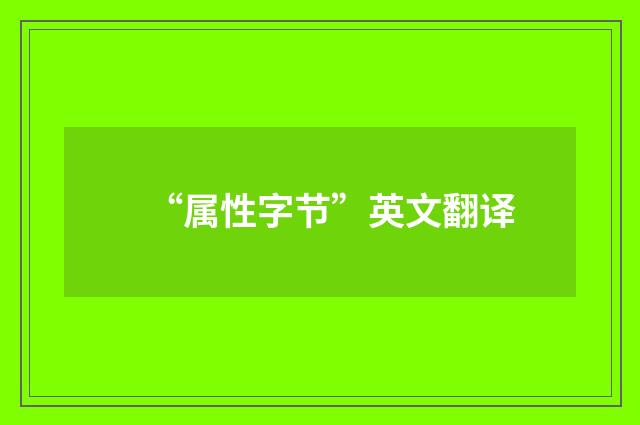 “属性字节”英文翻译