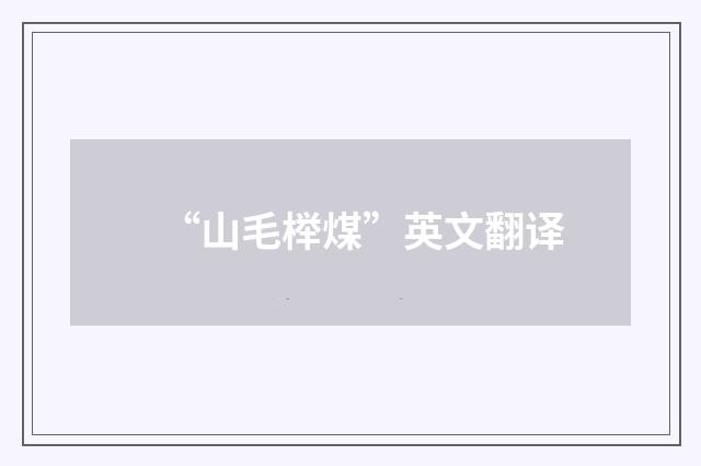 “山毛榉煤”英文翻译