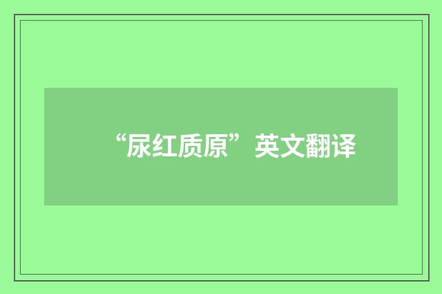 “尿红质原”英文翻译