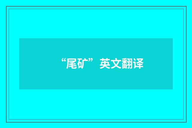 “尾矿”英文翻译