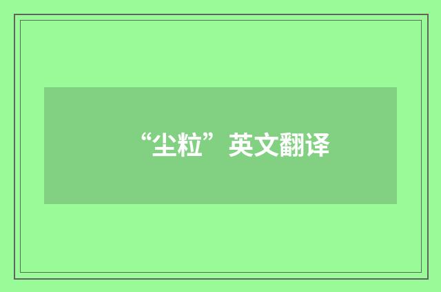 “尘粒”英文翻译