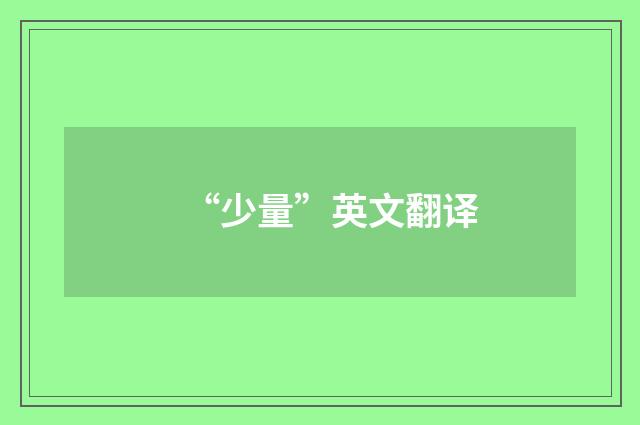 “少量”英文翻译