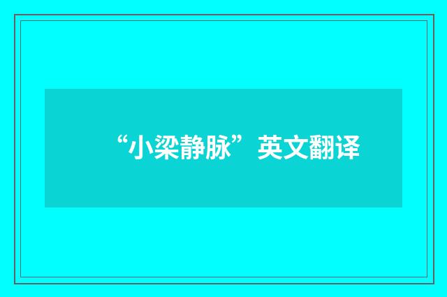 “小梁静脉”英文翻译