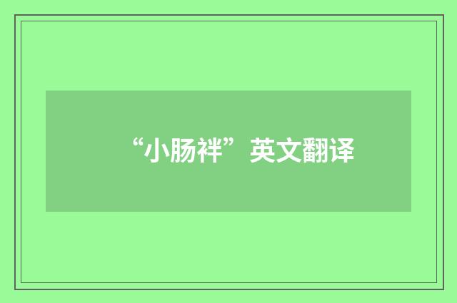 “小肠袢”英文翻译