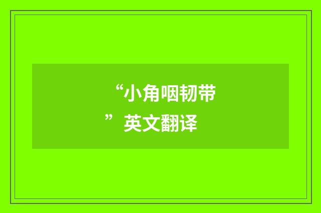 “小角咽韧带”英文翻译