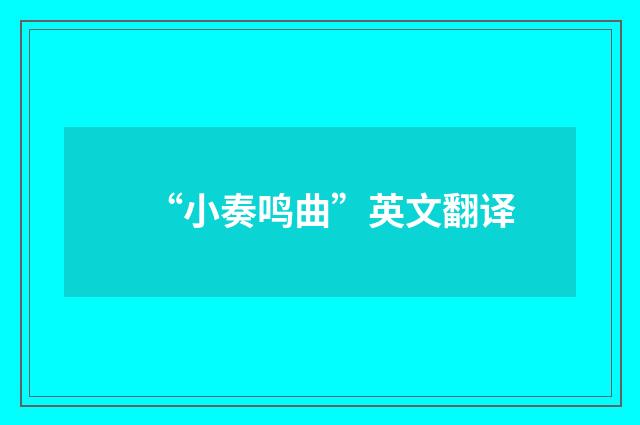 “小奏鸣曲”英文翻译