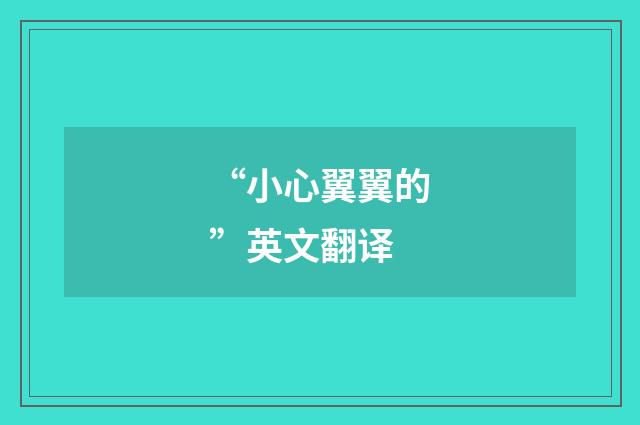 “小心翼翼的”英文翻译