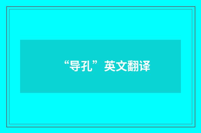 “导孔”英文翻译