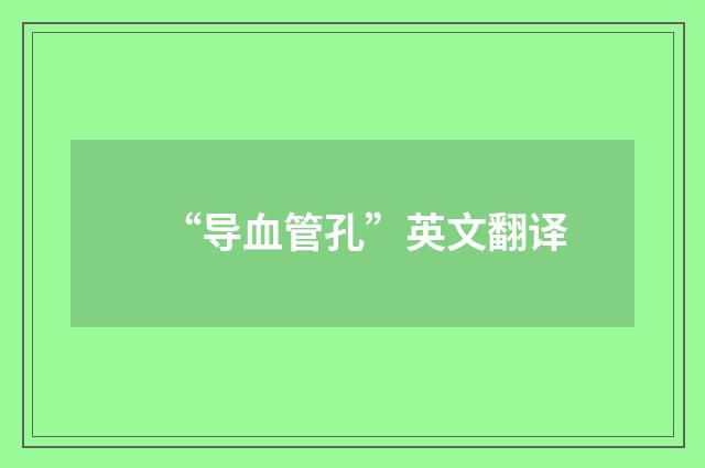 “导血管孔”英文翻译