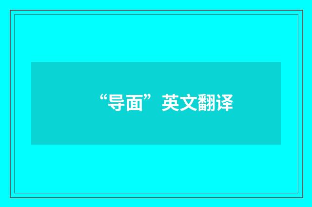 “导面”英文翻译
