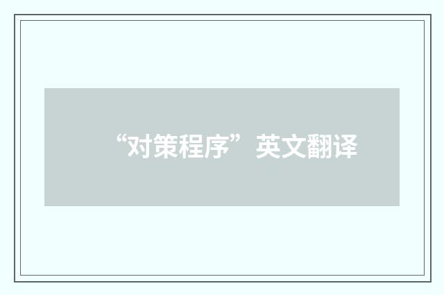 “对策程序”英文翻译