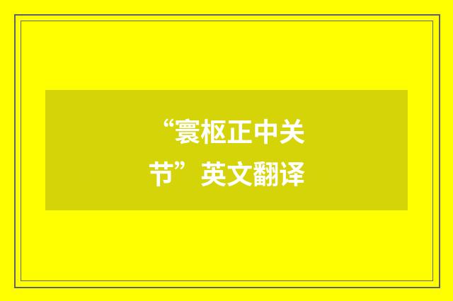“寰枢正中关节”英文翻译