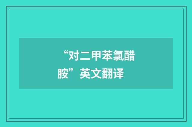 “对二甲苯氯醋胺”英文翻译