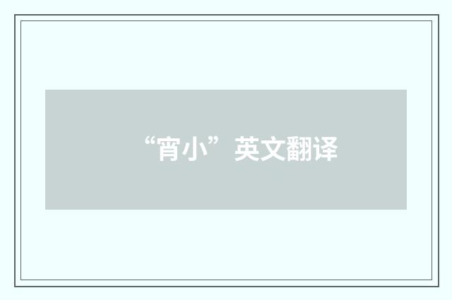 “宵小”英文翻译
