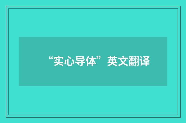 “实心导体”英文翻译