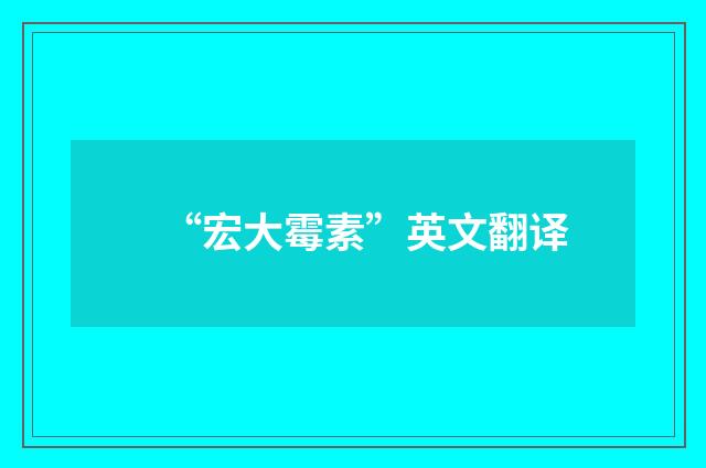“宏大霉素”英文翻译