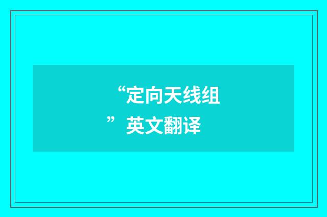 “定向天线组”英文翻译