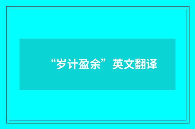 “岁计盈余”英文翻译