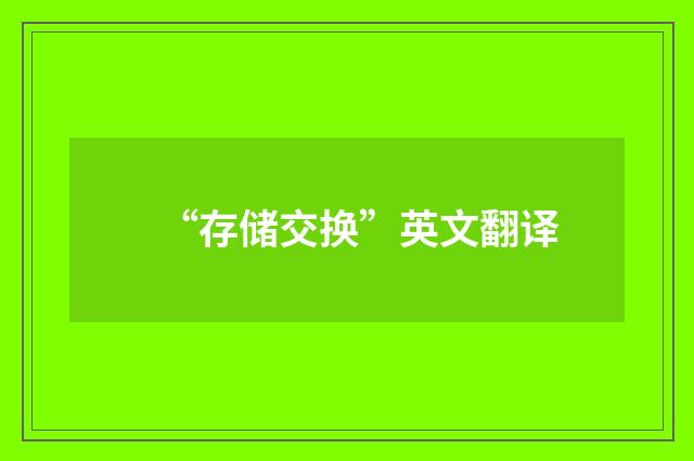 “存储交换”英文翻译