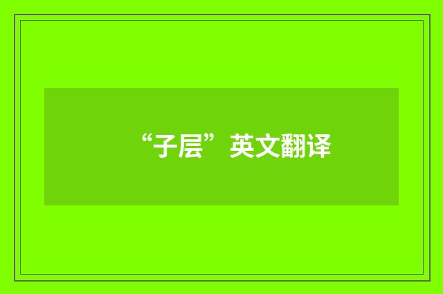 “子层”英文翻译