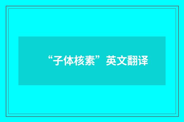 “子体核素”英文翻译