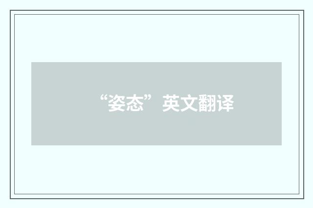 “姿态”英文翻译