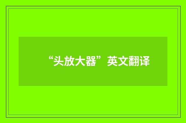 “头放大器”英文翻译